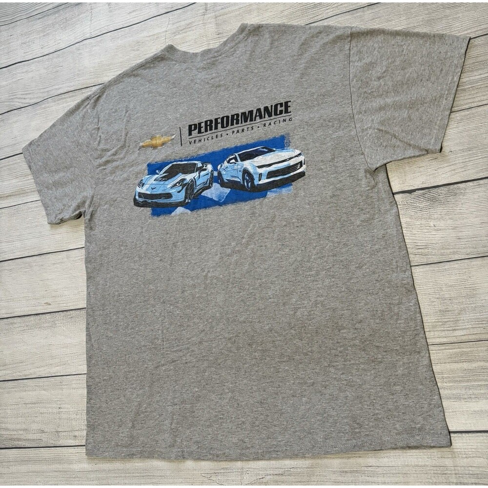 Y2K Chevrolet Performance T Shirt Gray Gildan Heavy Cotton Mens XL Cars Racing